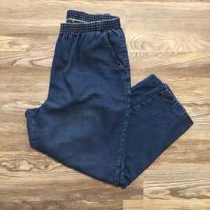 Chic Medium Rinse Pull On High Rise Vintage Cotton Mom Jeans 18W Petite